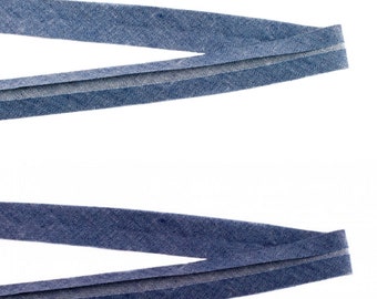 Baumwoll Jeans-Schrägband | 20 mm | 2 Farben | Meterware | ab 2 m | 1,75 EUR/m