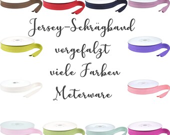 Schrägband Jersey | vorgefalzt | viele Farben | Meterware | ab 2 m | 1,75 EUR/m