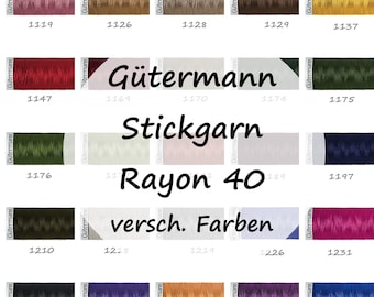 Gütermann Stickgarn Rayon 40 | 200 m Rollen | 50 Farben