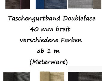 Taschengurtband 40 mm Doubleface | versch. Farben | ab 1 m | 4,00 EUR/m