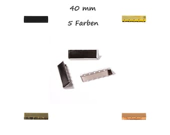 End pieces for webbing | Webbing ends | 40 mm | silver, brass, black, gold, copper | 5 pieces - 0,90 EUR/piece