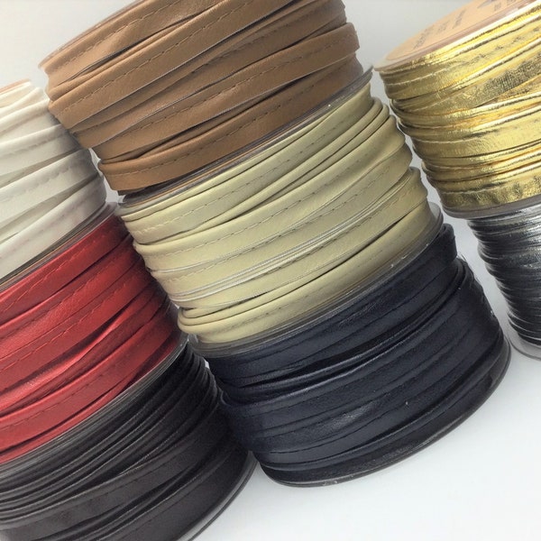 Kunstlederpaspel | 8 Farben | 10 mm breit | (2 m - 1,50 EUR/m)