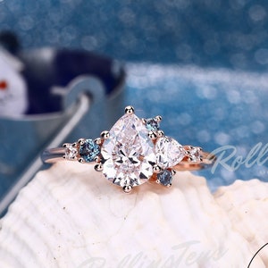 Cluster ring shop etsy