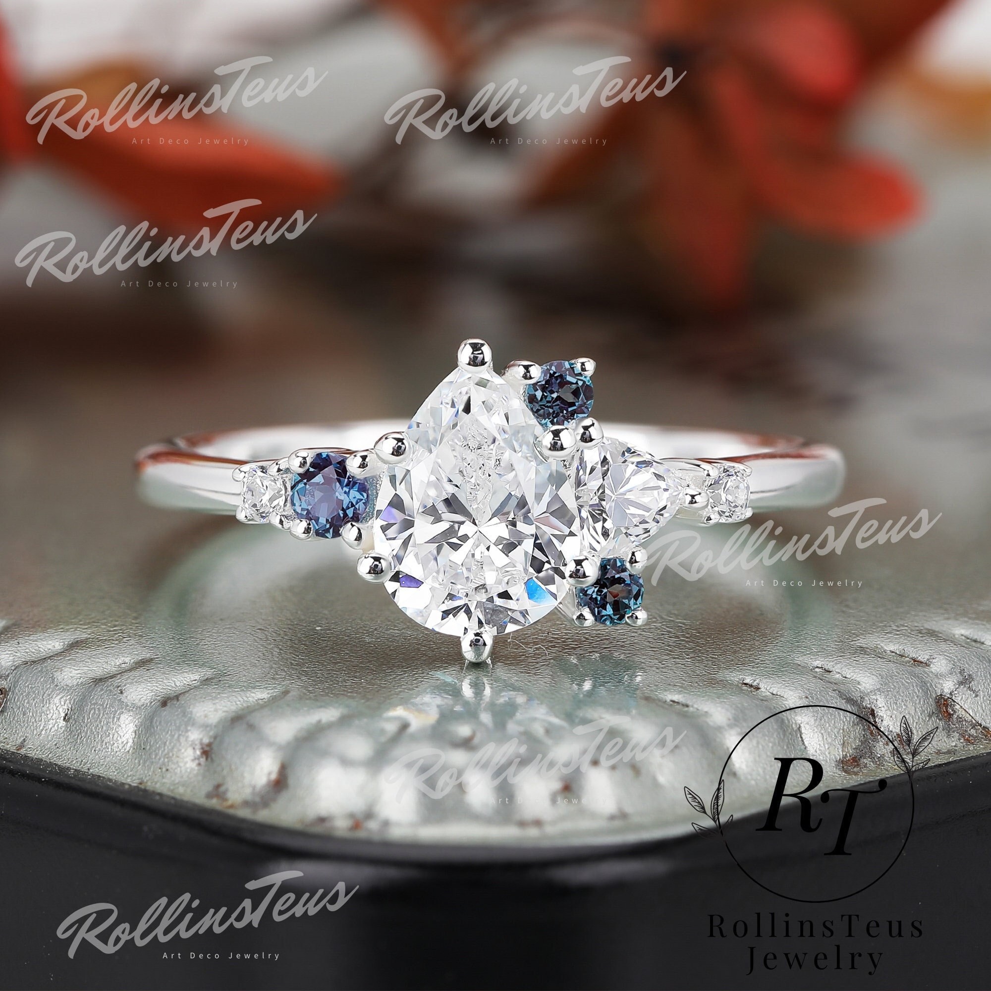 Etsy cluster ring hot sale
