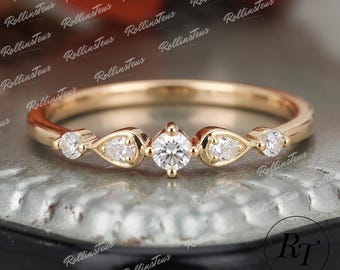 Lab Grown Diamond Wedding Band, 14K Yellow Gold Bridal Jewellry, Daily Jewellry For Girls, CVD Diamond Birthday Gifts, Handmade Jewellry