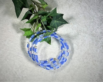 Armband "Himmelblau", Spiralarmband, Memory Wire