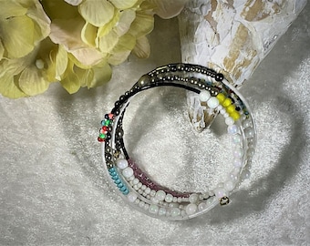 Armband "Sommer", Spiralarmband, Memory Wire