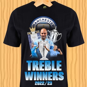 Manchester City Treble Winners Football T Shirt Design