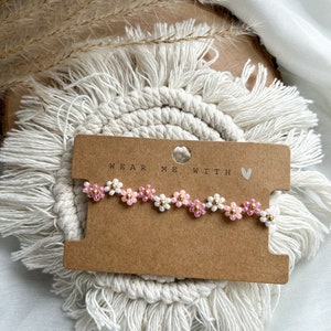 Daisy bracelet | Pearl bracelet | Daisy bracelet | Miyuki seed beads | Zigzag bracelet | Zigzag| Spring| Summer| Flowers