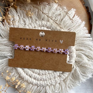 Daisy bracelet Pearl bracelet Daisy bracelet Miyuki seed beads Purple