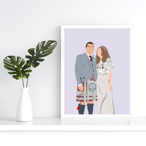 CUSTOM Digital Wedding Illustration, Digital Wedding Portrait, Digital Art, Faceless Portrait