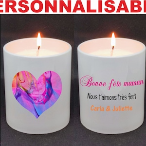 Personalized Mother's Day candle Gouache
