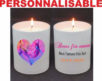 Bougie fête des mères personnalisée