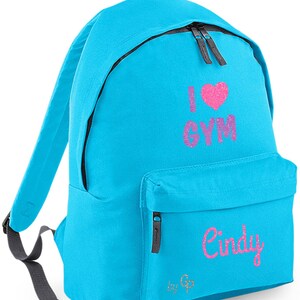 Sac à dos gym GAF personnalisé Bleu lagon