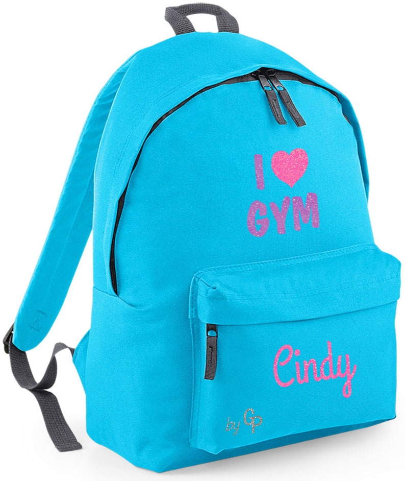 Sac à dos gym GAF personnalisé Bleu lagon