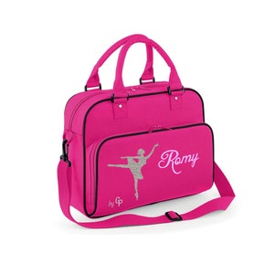 Sac bandoulière danse personnalisé Fuchsia / Noir