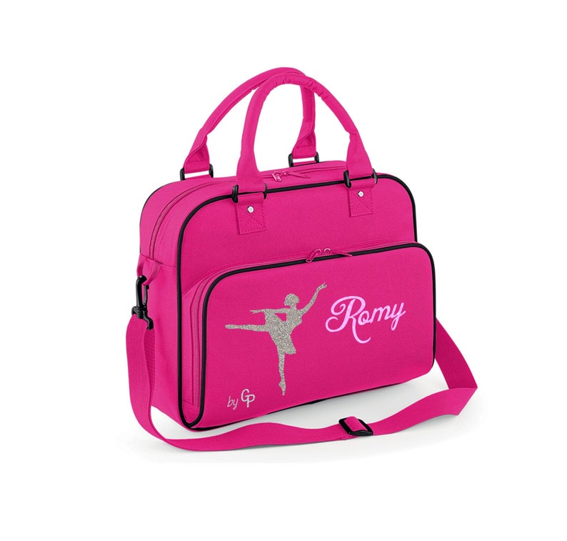 Sac bandoulière danse personnalisé Fuchsia / Noir