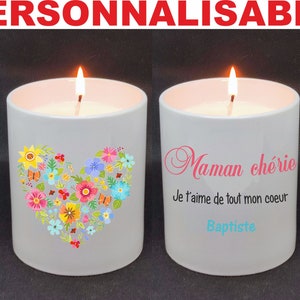 Personalized Mother's Day candle Floral