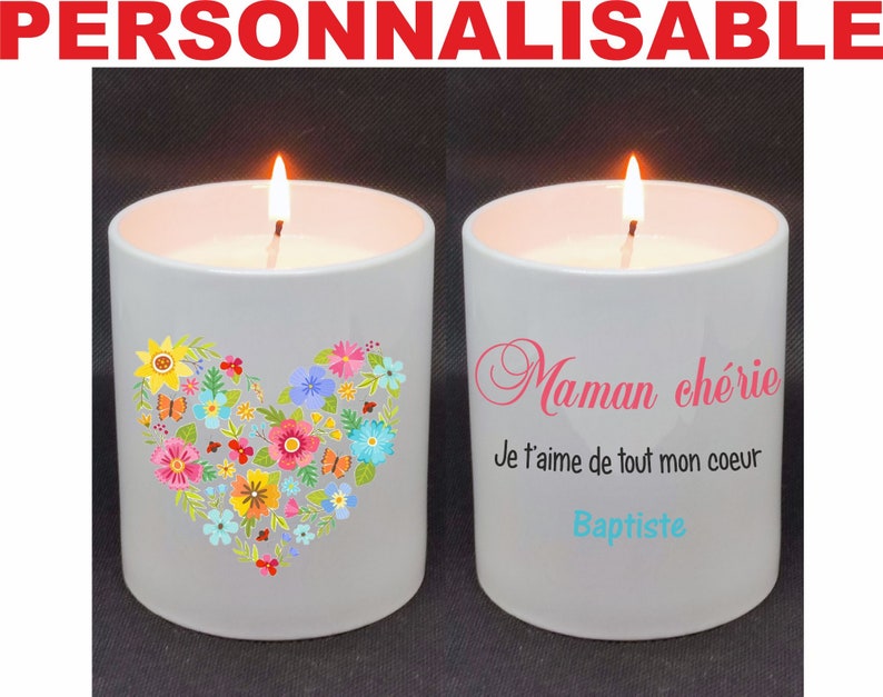 Personalized Mother's Day candle Floral