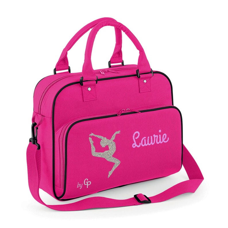 Sac bandoulière gym GAF personnalisé Fuchsia / Noir