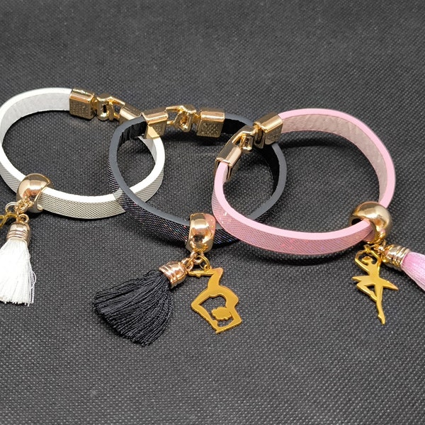 Bracelet avec breloque gym, twirling ou danse au choix