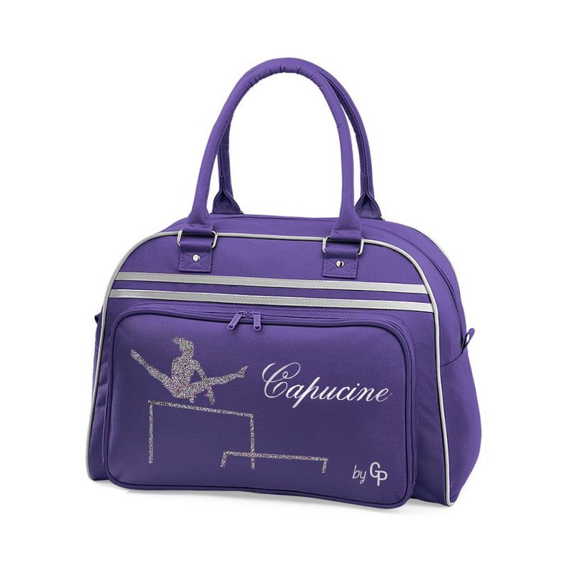 Personalized GAF gym bowling bag Violet / gris