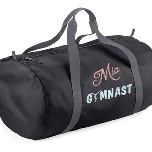 Personalized gym bag Or rose / argent