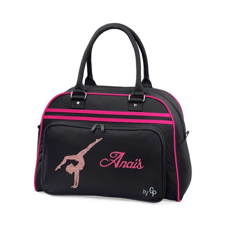 Personalized GAF gym bowling bag Noir / Fuchsia