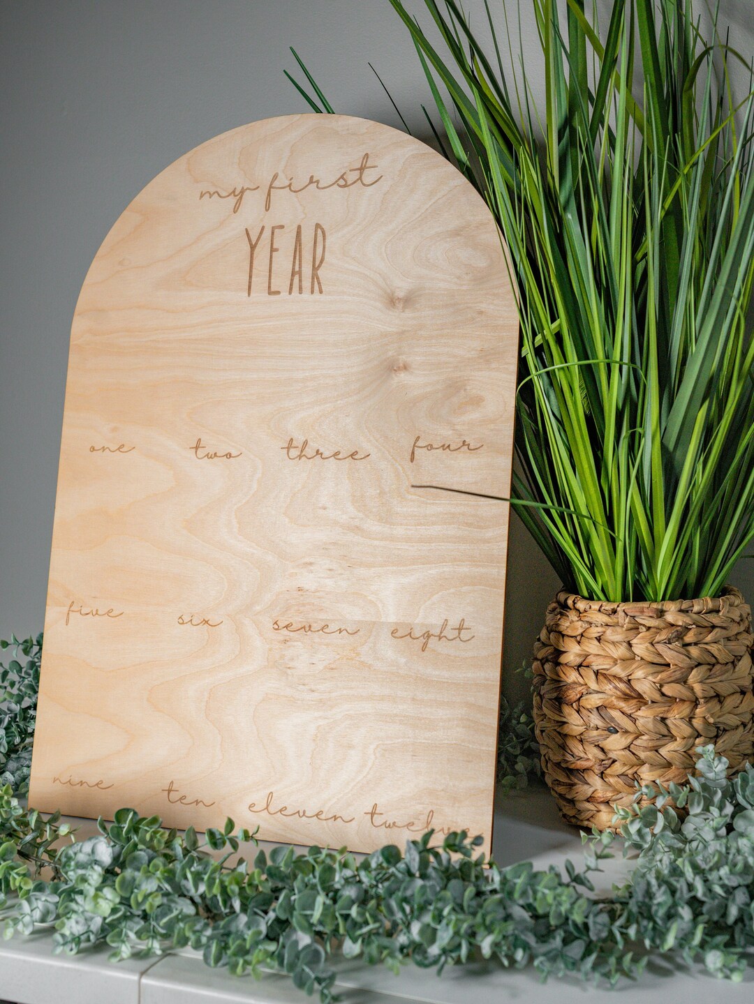 One Year of Birthday Photo Board, First Year Baby Frame, 1st Birthday ...