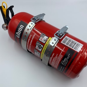 Fire Extinguisher Holder Bracket with Stainless Steel Clamps - Secure and Durable Mounting Solution