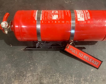 Quick release fire extinguisher bracket