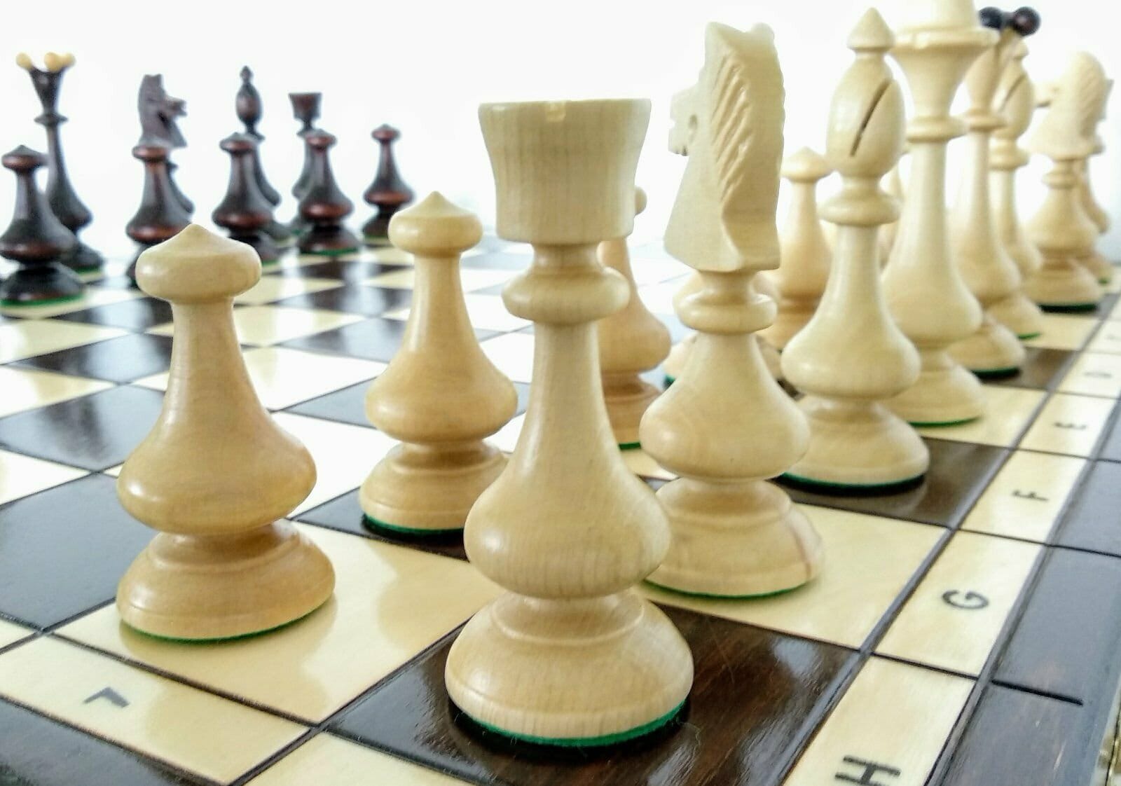 große Schach edles Schachspiel aus Holz Schachbrett Handarbeit 49x49 SALE 