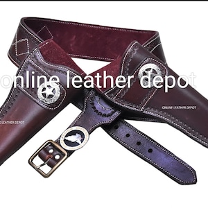 Fondina da cowboy con porta munizioni Colt Saas Vintage Leather .22 .32 .357 .38 .44 .45 e calibro 12