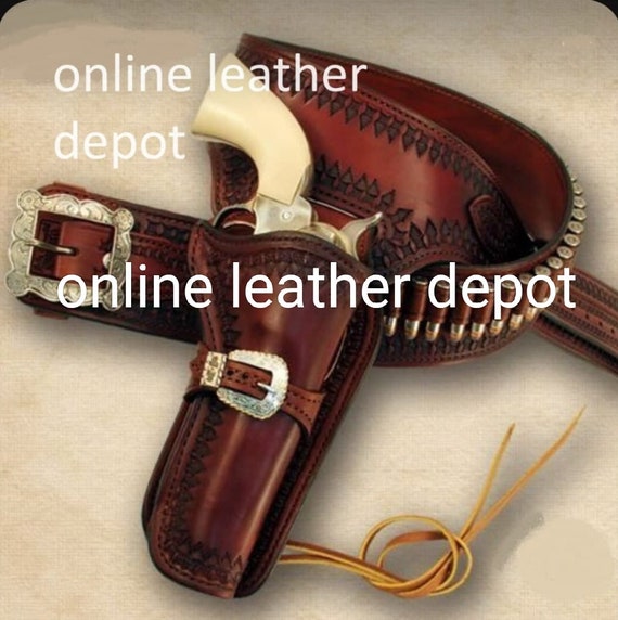 Cowboy Cartridge Belt With Holster Ammo Loops Gun Holder