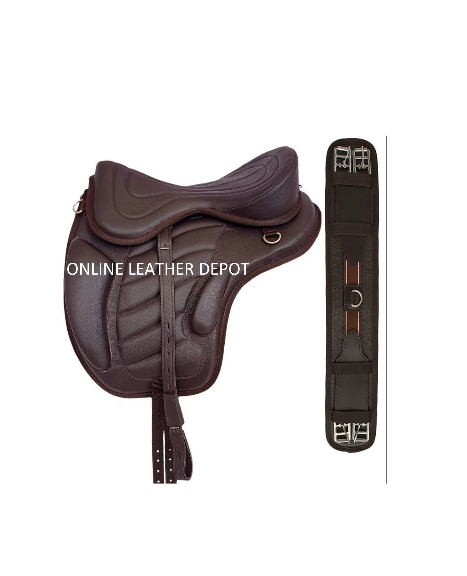 Freemax Selle de cheval anglaise synthétique sans arbre pour adulte et