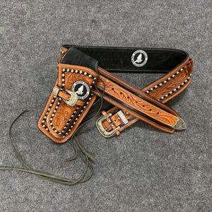 ウエスタンカウボーイホルスター 弾薬ループ カートリッジベルト サースリグ ガンカバー .22 .38 .357 .44 .45