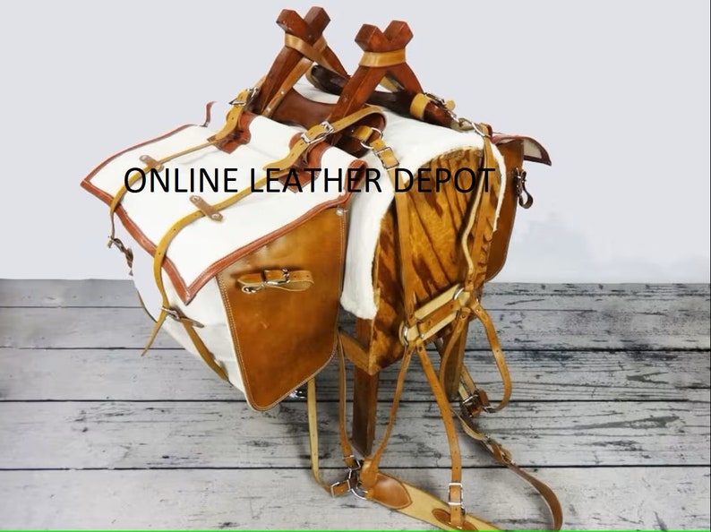 Sawbuck Packing Saddle Fully Rigged Canvas Leather Western Etsy