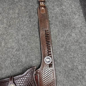 カウボーイアクションカートリッジベルト 弾薬ホルスター付き コルトサスリグ .22 .357 .38 .44 .45 & 12ゲージ