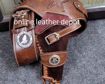 Harnais De Cowboy White Pigeon – Holster Western Pour Calibres .22 à .45, Neuf