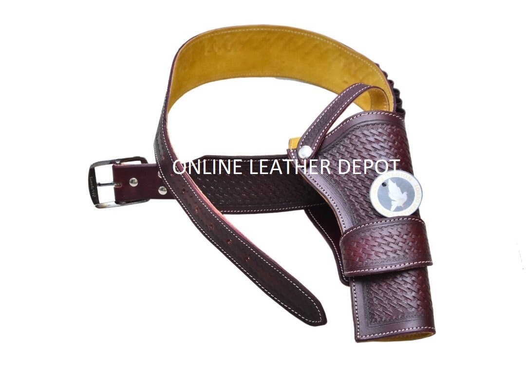 Leather Holster With Ammo Belt Cartridge Belts Rigs .22 .38 .44 .45