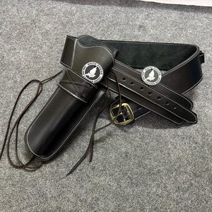 ウエスタンレザーカートリッジベルト、弾薬ループとハンマーストラップ付き、リボルバーホルスターガンカバーを固定します。.22 .32 .357 .38 .44 .45