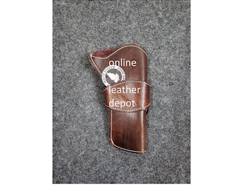 Handmade Leather Western Holster: .357 .44 .45 Revolver, Ammo Loops