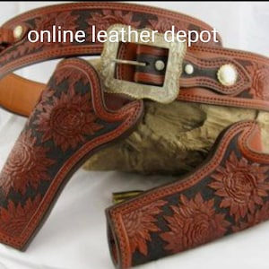 ウエスタンレザーカートリッジベルト、弾薬ループとハンマーストラップ付き、リボルバーホルスターガンカバーを固定します。.22 .32 .357 .38 .44 .45