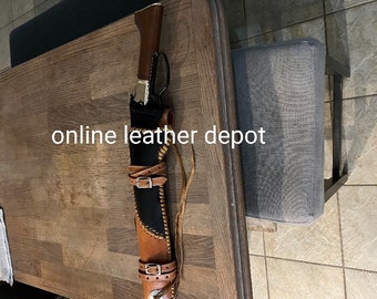 Cowboy Leder Stutenbein Rossi Ranch & Henry Stuten.Handgefertigte Lederscheide Holster
