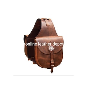 Western Saddle Bag Motorcycle Side Storage Saddles Bag Western Tooled Leather Hand Carved Motorbike Bags