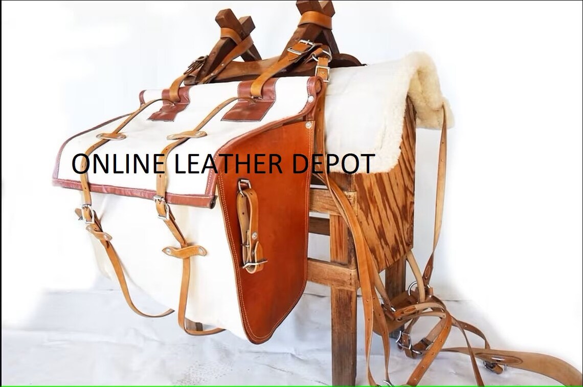 Sawbuck Packing Saddle Fully Rigged Canvas Leather Western Etsy