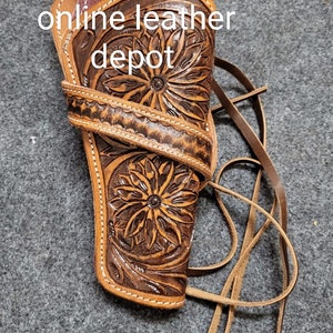 Western Cowboy Cowboy Ammo Full Carving Leather Holster Cover .22/ .32/ .357/ .38/ .44/ .45