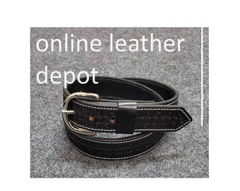 Cintura Western In PU Con Fibbia Floreale Incisa | Unisex, Lunghezza 115 Cm, Larghezza 3,8 Cm, Per Vita 74-96 Cm