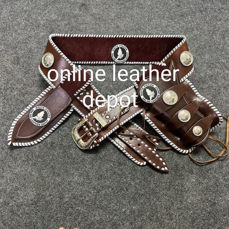 Western Leder Patronengürtel Munition geprägte Abdeckung Holster Rigs &gt;22 .32 .357 .38 .44 .45