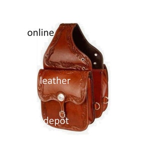 Western Saddle Bag Motorcycle Side Storage Saddles Bag Western Tooled Leather Hand Carved Motorbike Bags